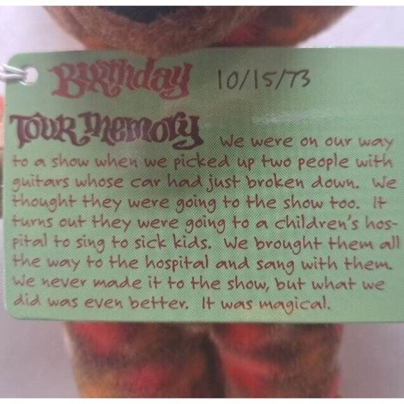 Fall Tour Bear Grateful Dead Beanie Limited Edition Plush Doll Leaves Autumn NWT - Picture 4 of 4